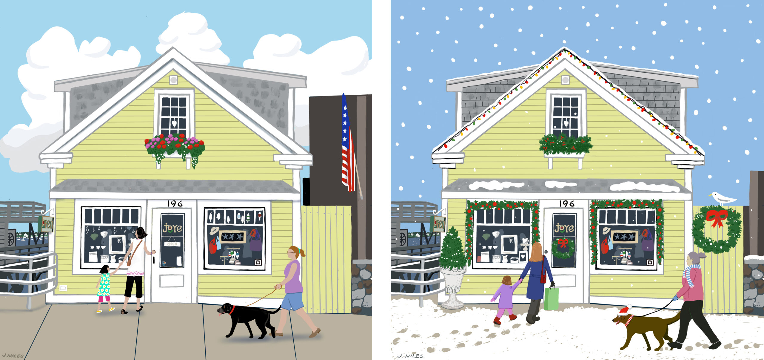 Illustrations done for Joye gift shop Scituate, MA